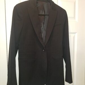 Theory Women's Black Coat Wool Suit Button Blazer